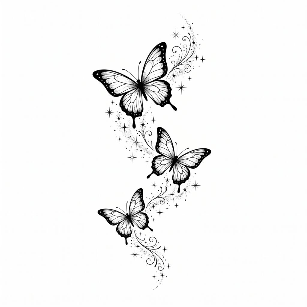 butterfly and stars tattoo design 202608211938 (1)