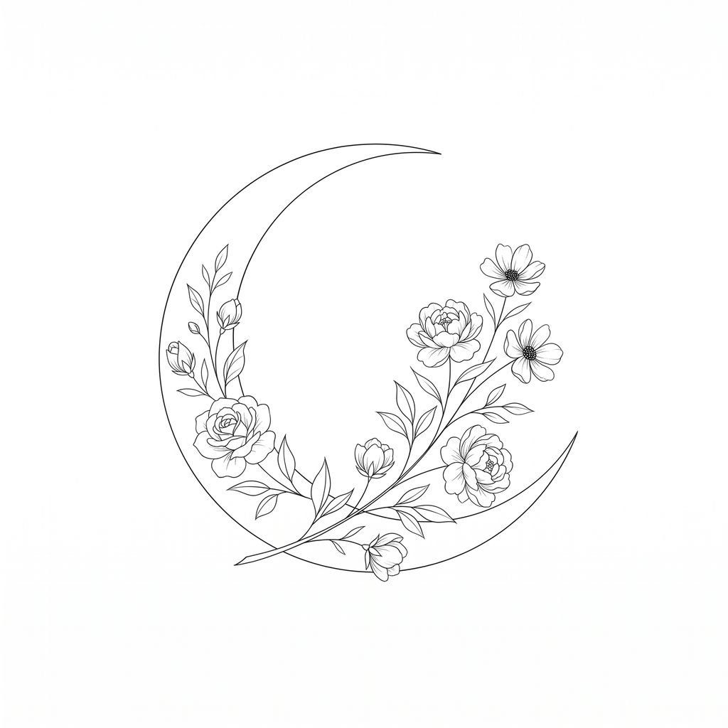 fine line tattoo of moon 2k 202608212018