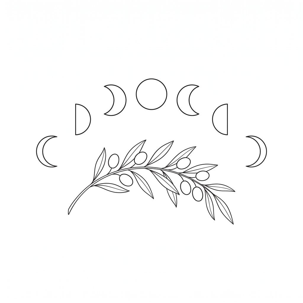 fine line tattoo of moon phases 202608212017 (1)