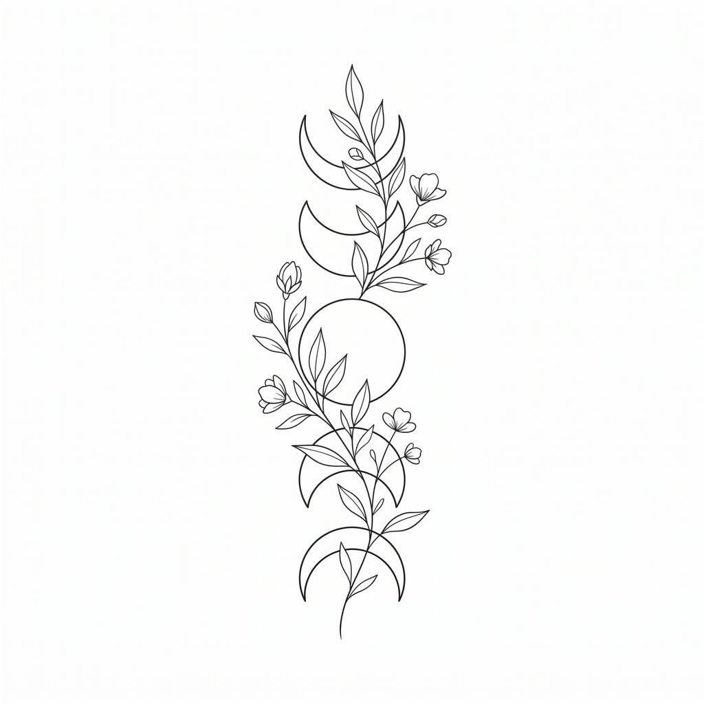 fine line tattoo of moon phases 202608212019