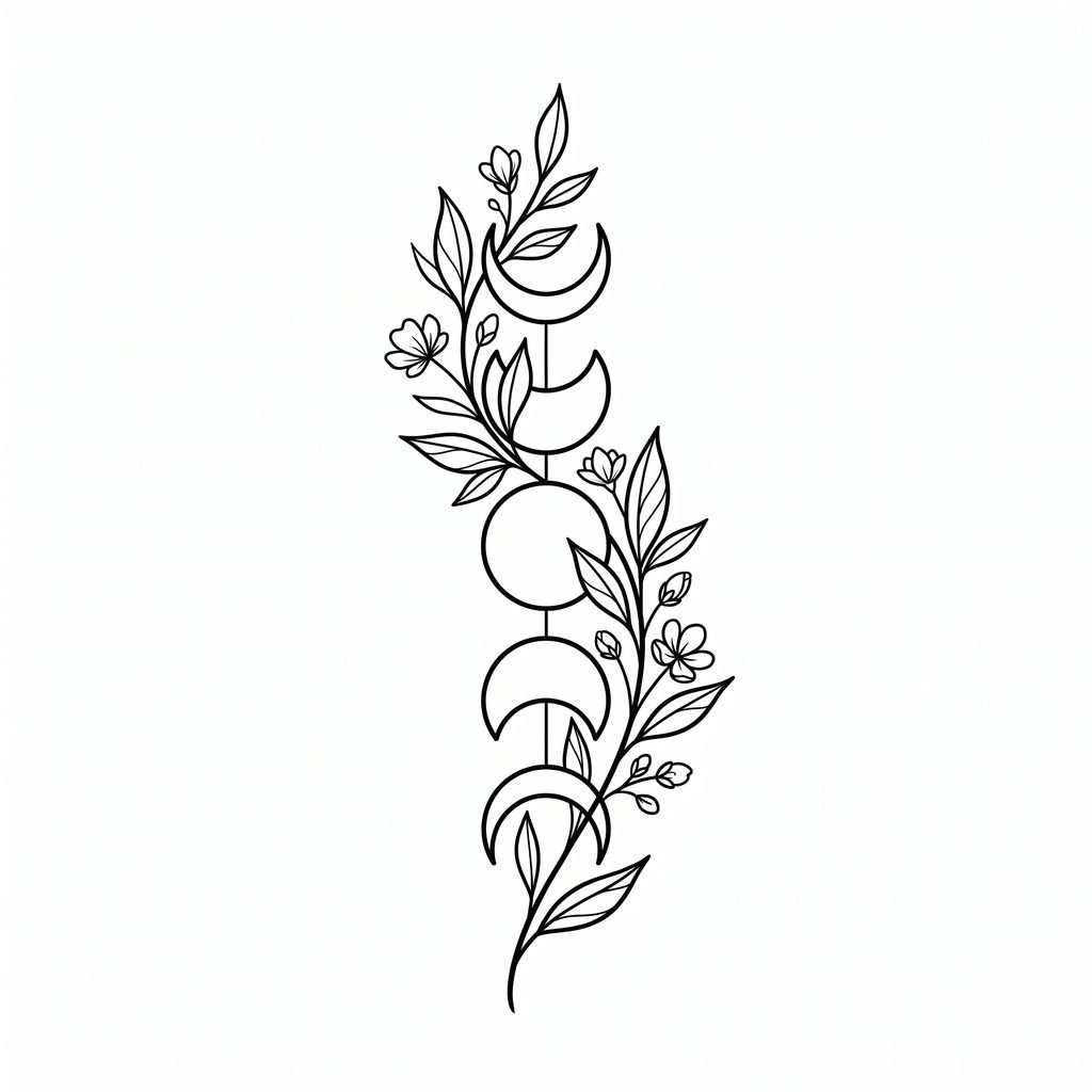 fine line tattoo with botanical … 202608212018