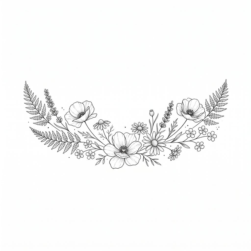wildflower bouquet tattoo design 2k 202608211831 (2)